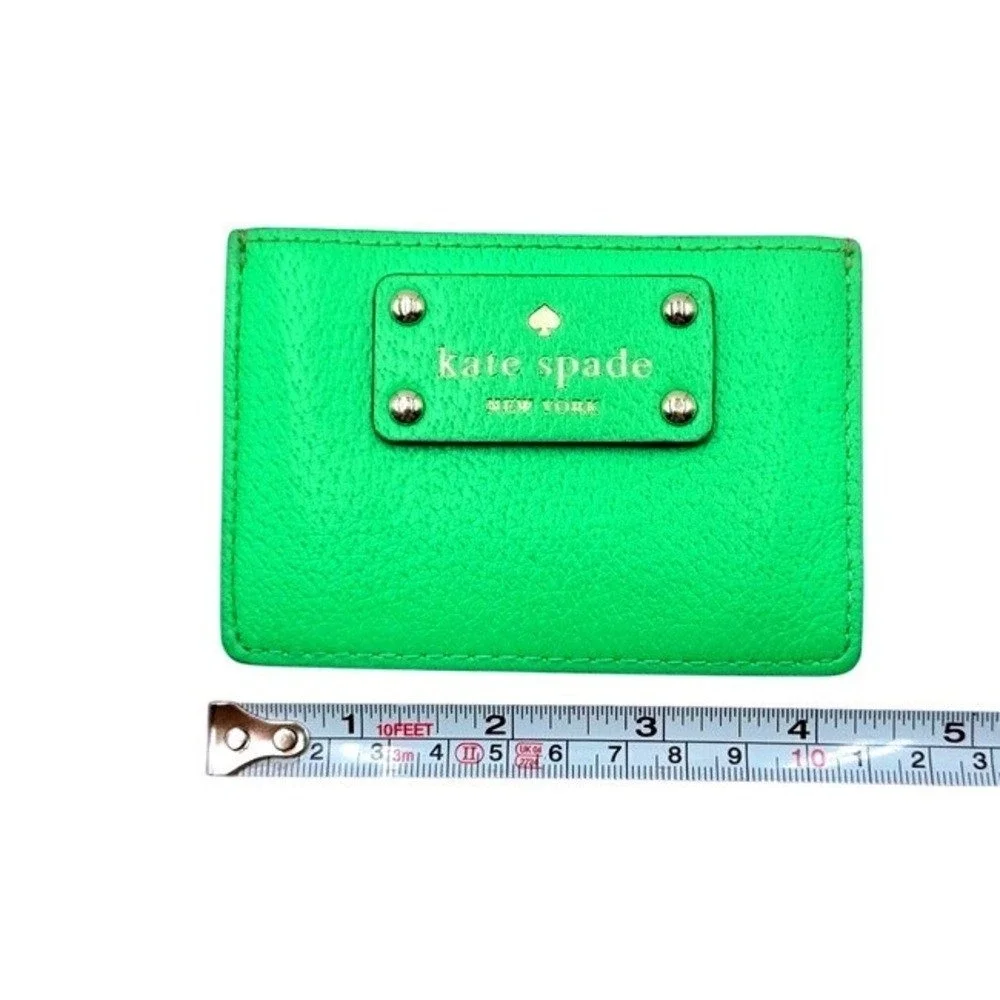 Kate Spade Wellesley Graham Card Case Bright Green Leather